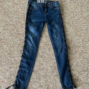 VIP jeans lace up on the sides skinny jeans.